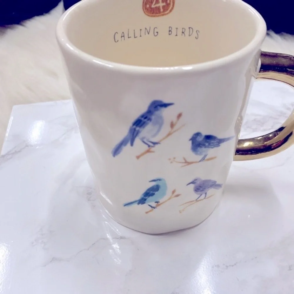 Angela Staehling by Magenta ceramic mug set 2 turtle doves 4 calling birds